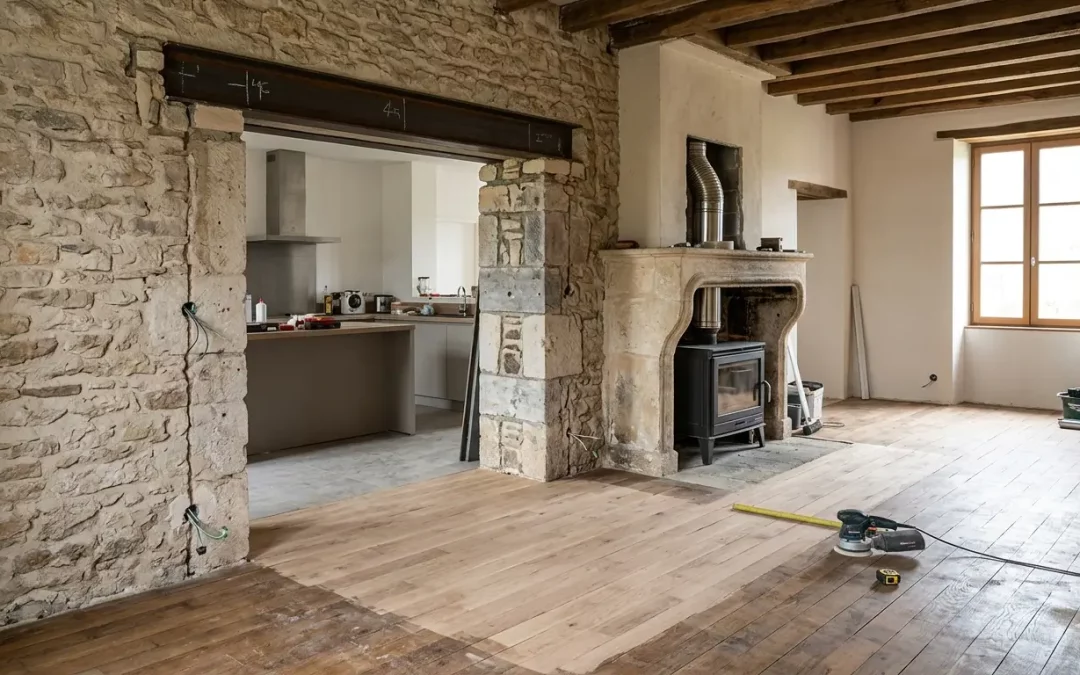 Rénovation séjour maison ancienne : technique d&rsquo;abord