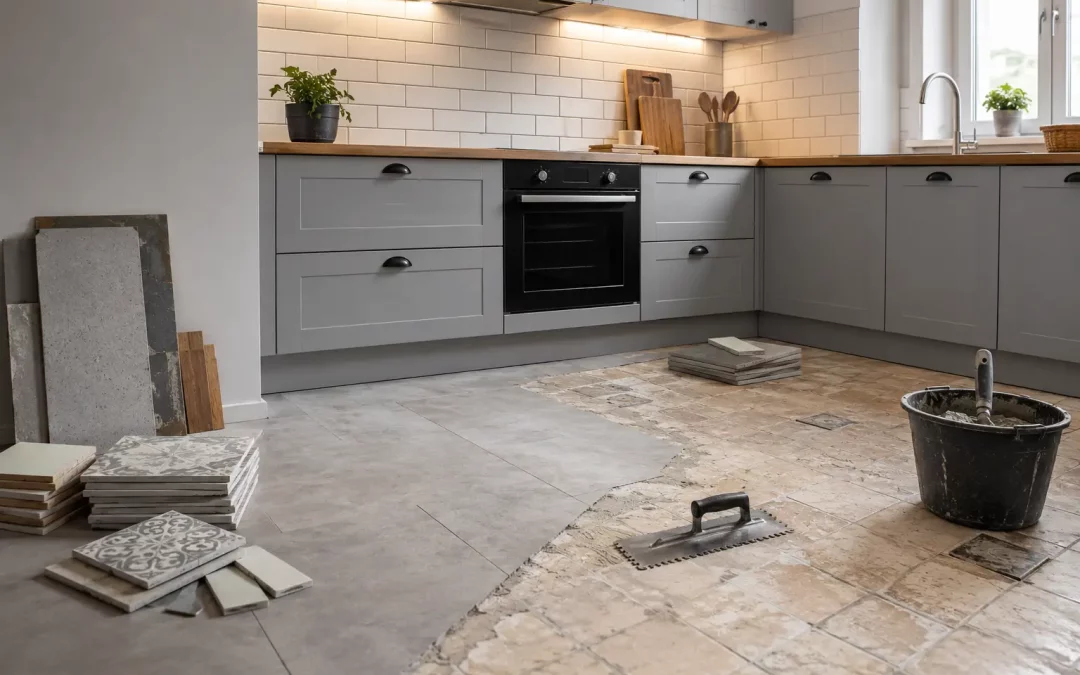 Refaire carrelage cuisine : sol ou mur, pas pareil