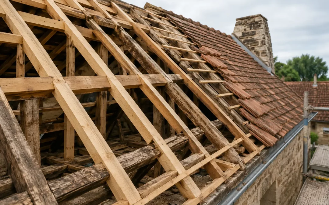 Rénovation toiture ancienne : charpente avant couverture