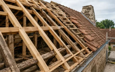 Rénovation toiture ancienne : charpente avant couverture